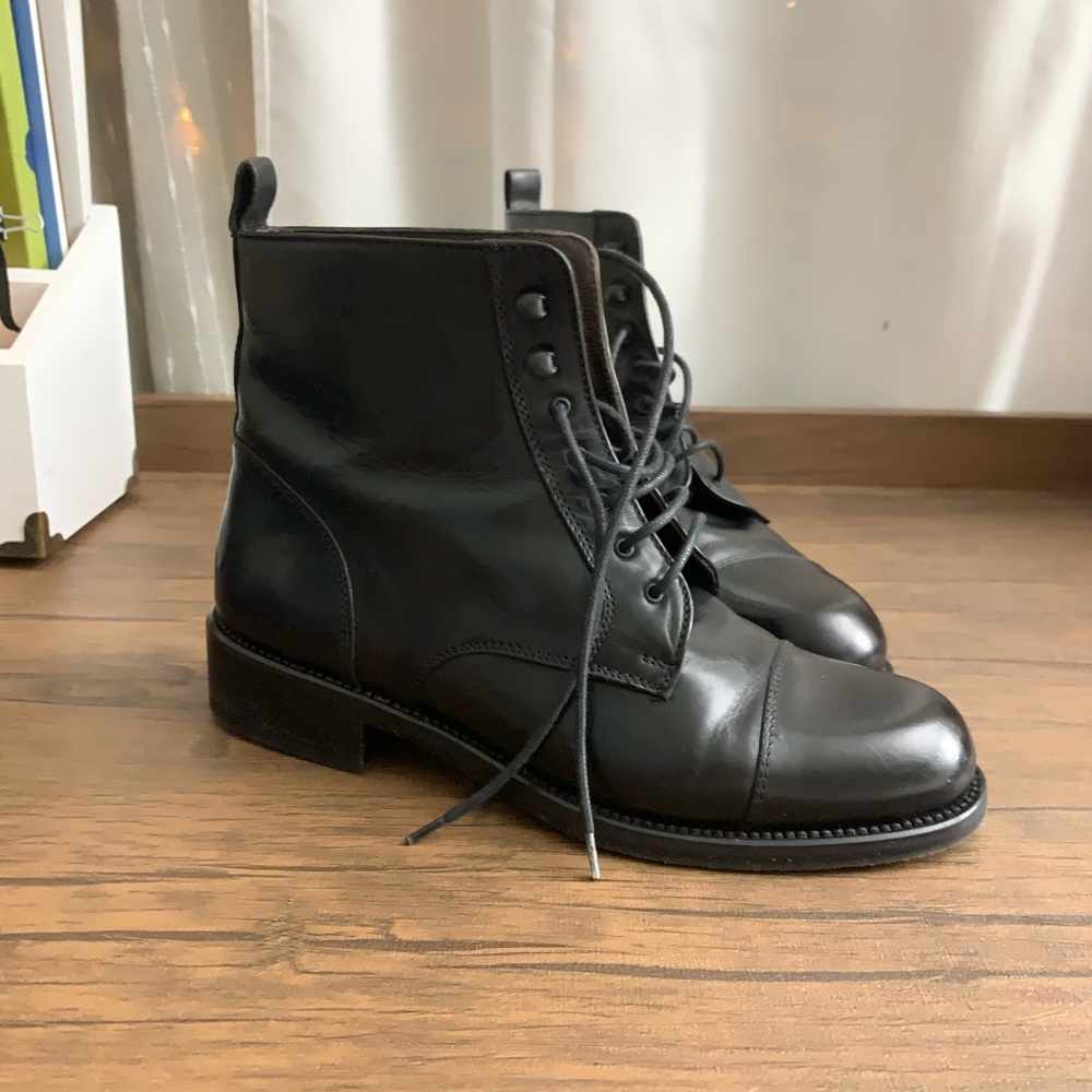 Vintage Bally Leather Lace-up Ankle Boots